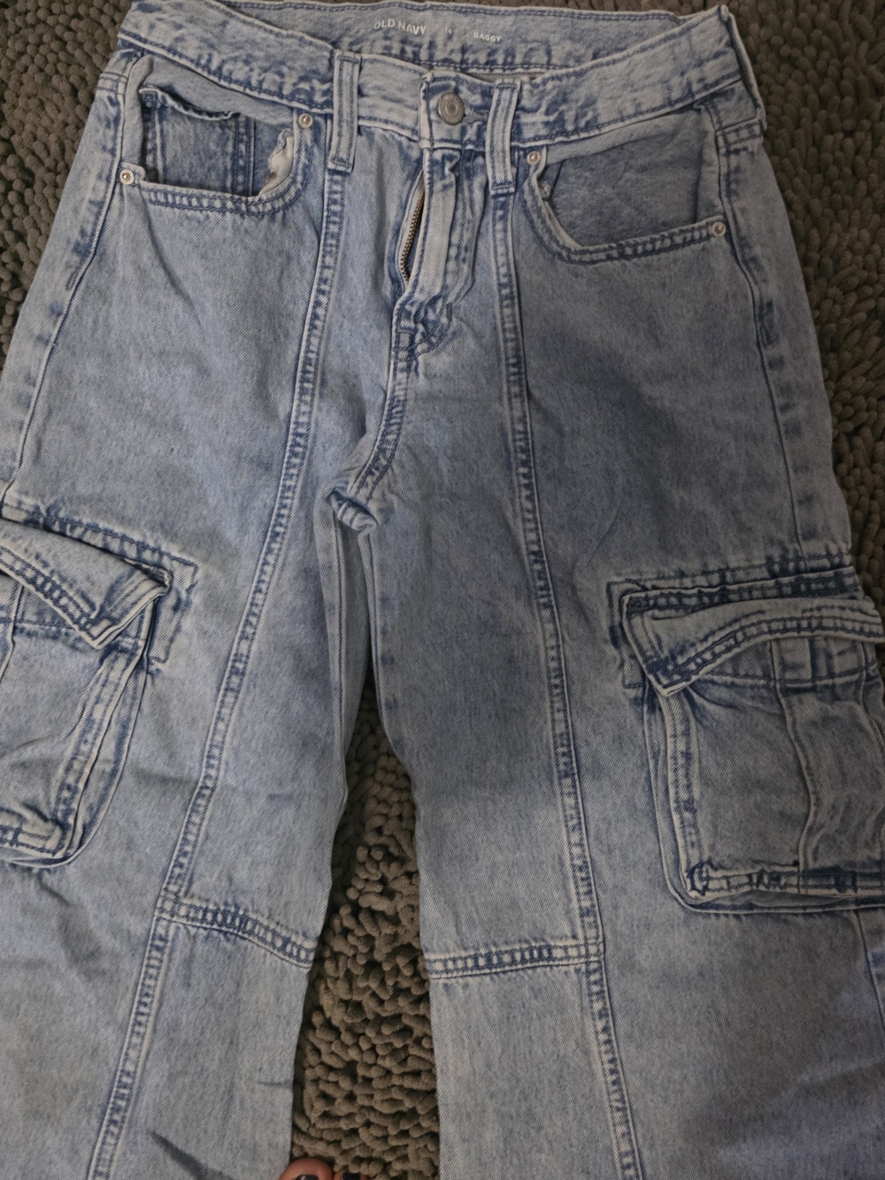 Old Navy Light Blue Denim Cargo Pants - Kids
